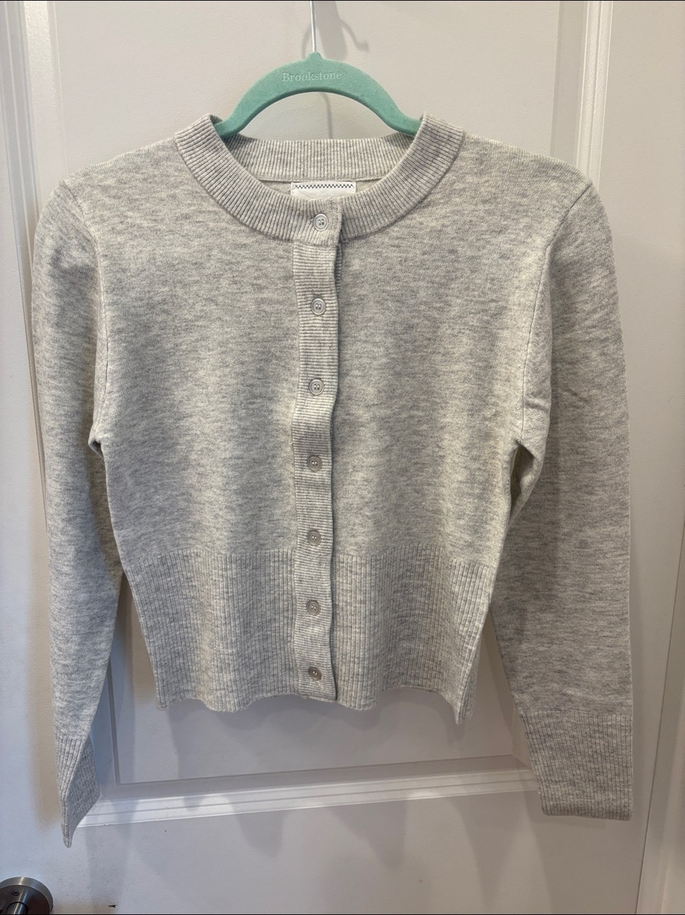 NWT SOHO and Stella Soft light gray Button-Up Knit Cardigan- S